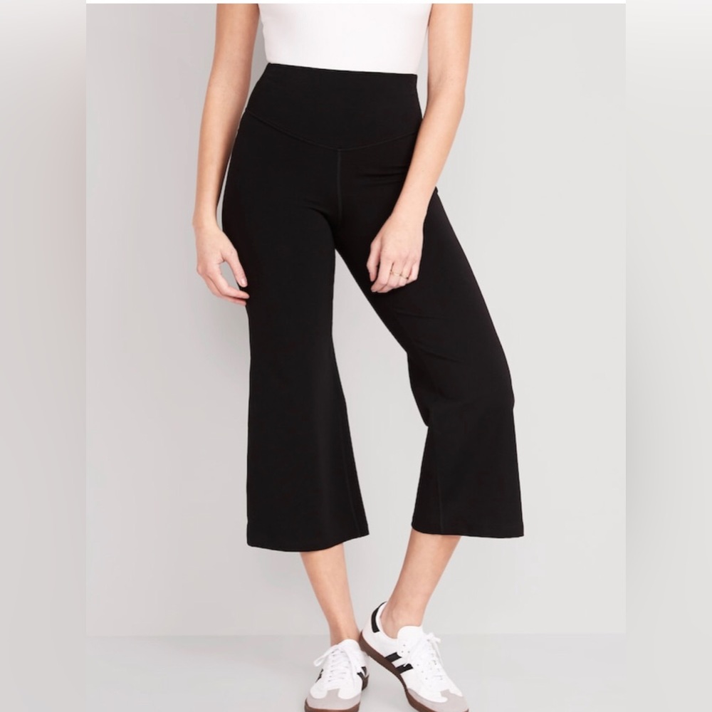 NWT! Black Extra High-Waisted PowerChill Cropped Wide-Leg Yoga Pants - XXL TALL